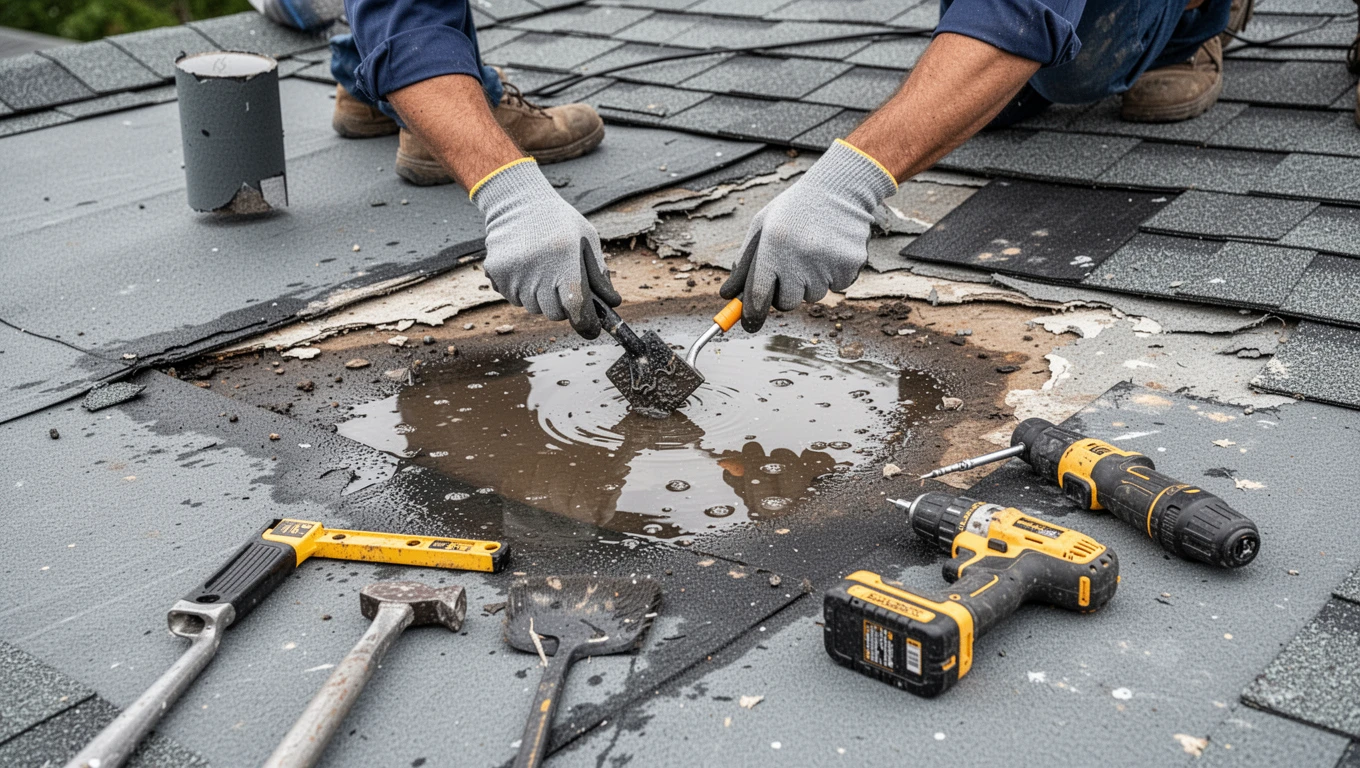 Roof Leak Water Damage Repair